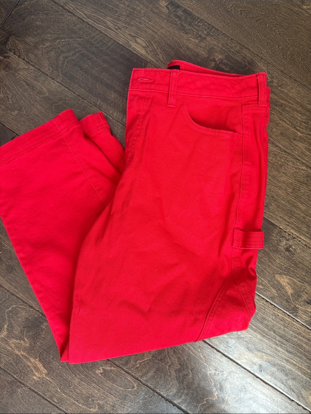Women's Red Utility Jeans Free Assembly